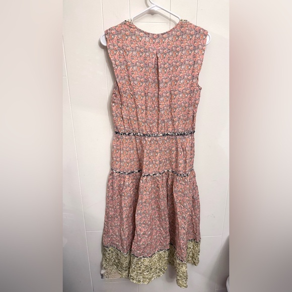 Anthropologie Current Air Sleeveless Linen Floral Midi Dress Cottagecore Boho M - Picture 3 of 9